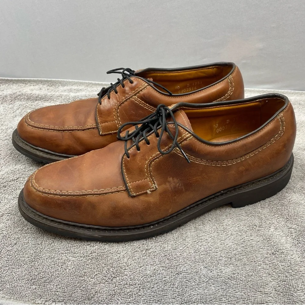 Allen Edmonds Wilbert Men Sz 10 Brown Leather Split Toe Derby Shoes Preppy